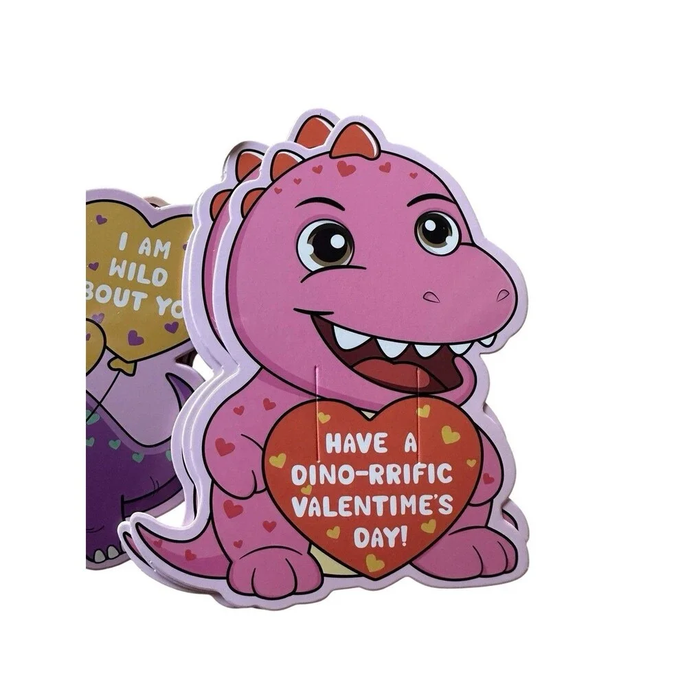 Valentine's Day Dinosaur Card Set 36 Cards w/ 36 Slap Bracelets